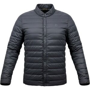 Louis Castel Mens Black Quilted Puffer Jacket Prauden Duck Down 700FP Snap Front
